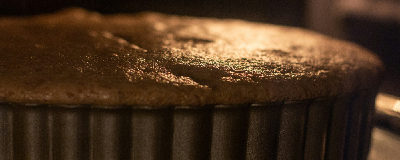 AmishVanillaPiebaking Amish vanilla pie baking in the oven.