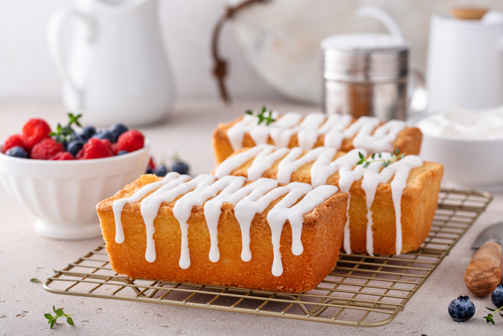 Decorative Cakes cooling with Buttermilk Icing on top.